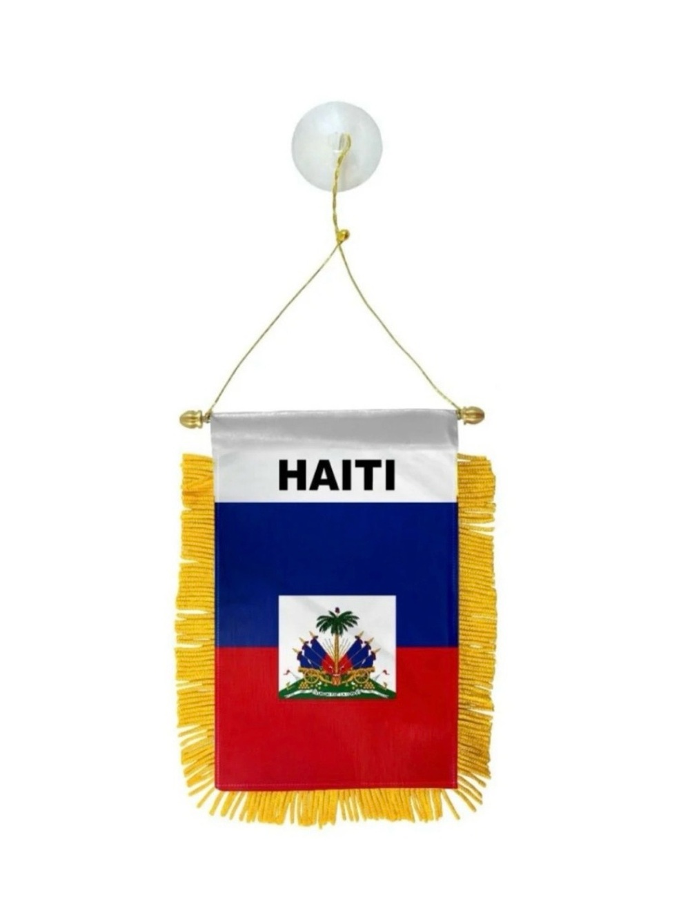 Haiti MINI BANNER FLAG CAR & HOME WINDOW MIRROR HANGING 2 SIDED